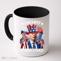 Funny Joe Biden 4th Of July Merry Christmas Firework USA Coffee Mug thumb 0
