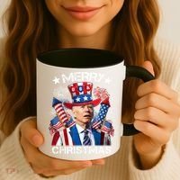 Funny Joe Biden 4th Of July Merry Christmas Firework USA Coffee Mug thumb 3