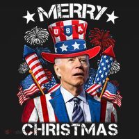 Funny Joe Biden 4th Of July Merry Christmas Firework USA Women's Hoodie thumb 2