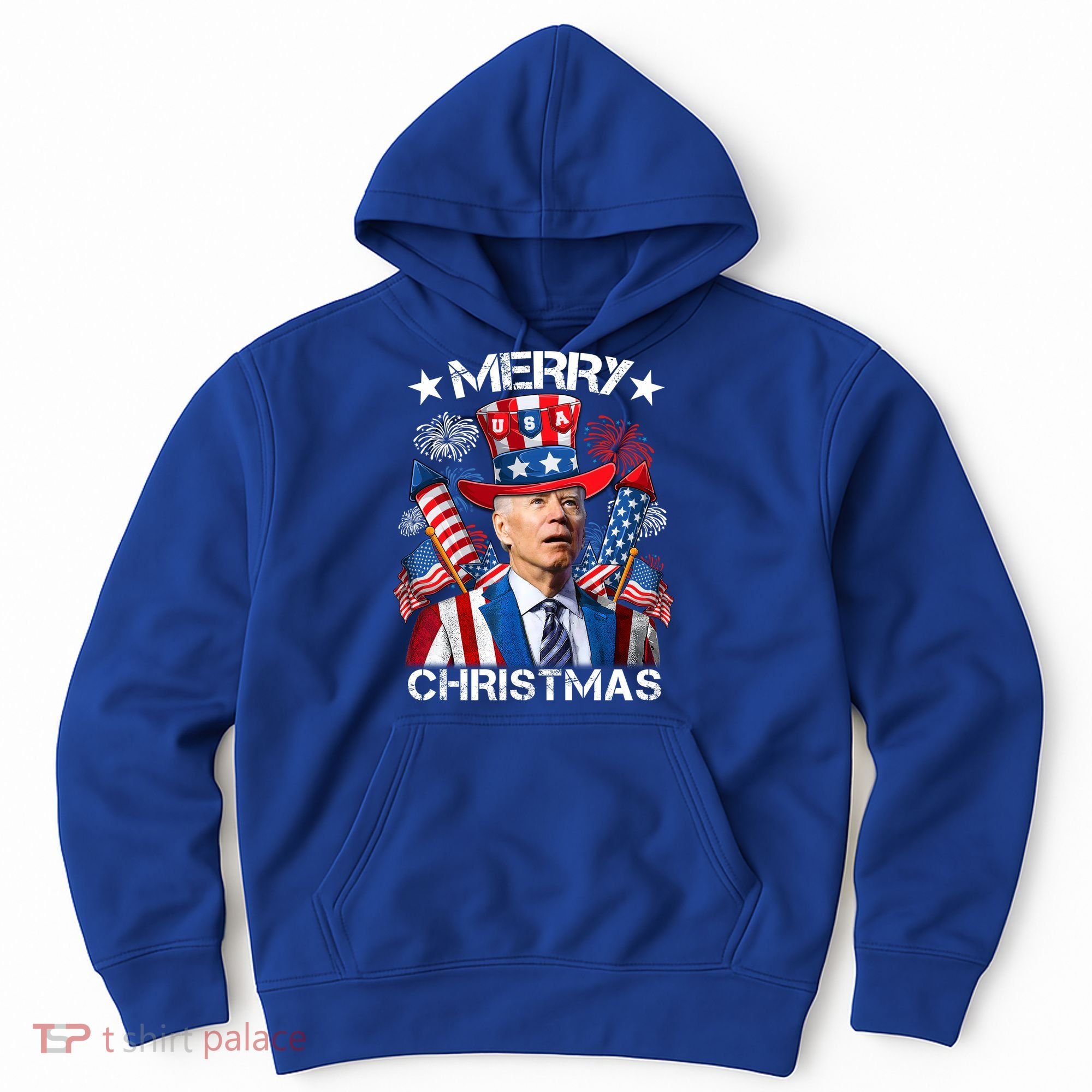 Funny Joe Biden 4th Of July Merry Christmas Firework USA Hoodie