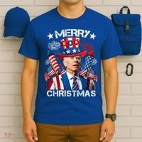 Funny Joe Biden 4th Of July Merry Christmas Firework USA T-Shirt thumb 6