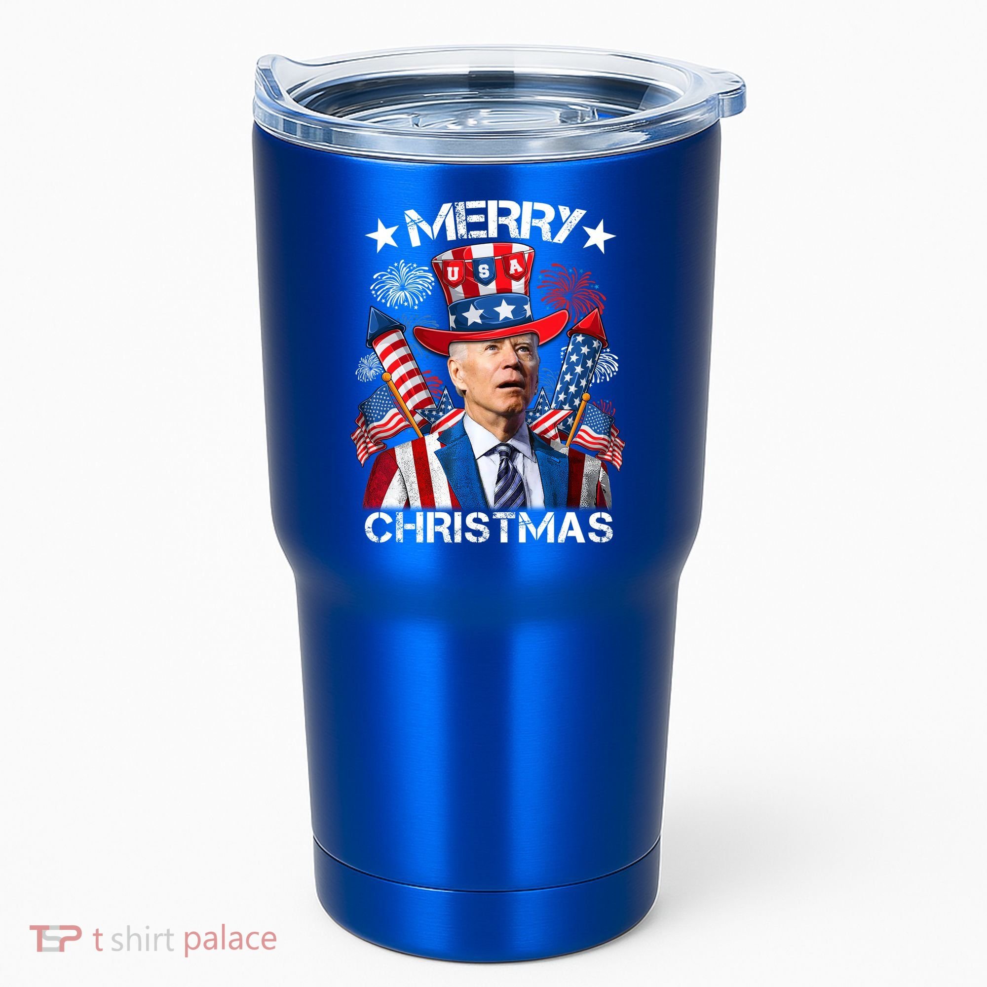 Funny Joe Biden 4th Of July Merry Christmas Firework USA Tumbler