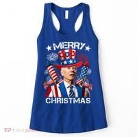 Funny Joe Biden 4th Of July Merry Christmas Firework USA Women's Tank Top thumb 0