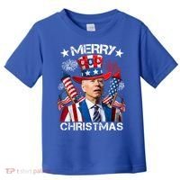 Funny Joe Biden 4th Of July Merry Christmas Firework USA Toddler T-Shirt thumb 0