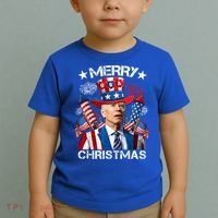 Funny Joe Biden 4th Of July Merry Christmas Firework USA Toddler T-Shirt thumb 2
