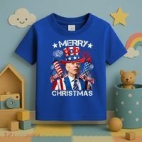 Funny Joe Biden 4th Of July Merry Christmas Firework USA Toddler T-Shirt thumb 3