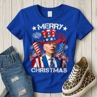 Funny Joe Biden 4th Of July Merry Christmas Firework USA Women's T-Shirt thumb 3