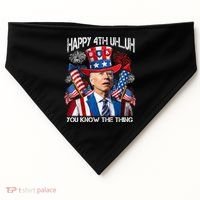Funny Joe Biden 4th Of July Happy 4th Uh You Know The Thing  USA-Made Doggie Bandana thumb 0