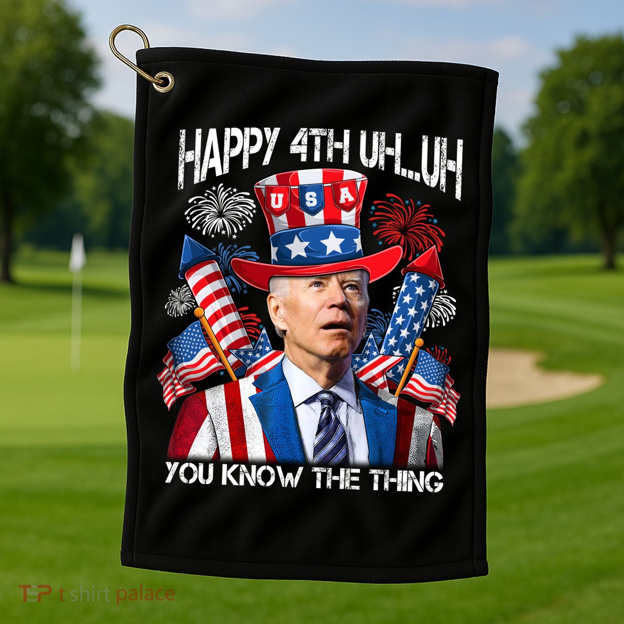 Funny Joe Biden 4th Of July Happy 4th Uh You Know The Thing  Golf Towel