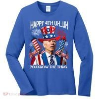 Funny Joe Biden 4th Of July Happy 4th Uh You Know The Thing  Women's Long Sleeve Shirt thumb 0