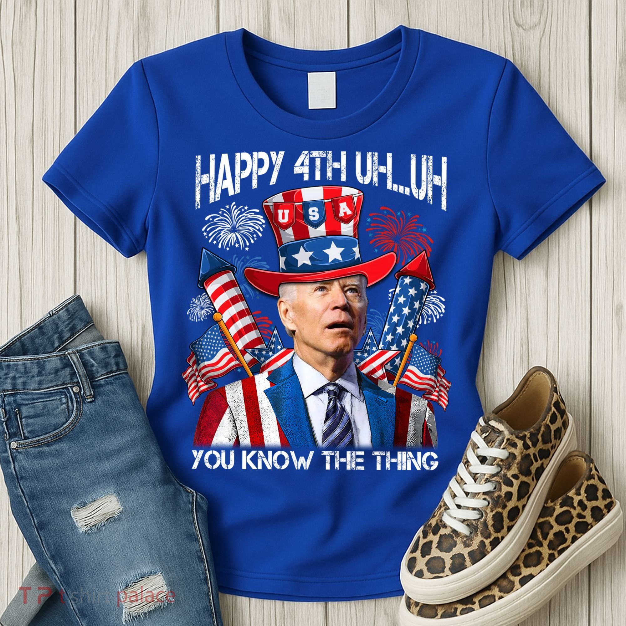 Funny Joe Biden 4th Of July Happy 4th Uh You Know The Thing  Women's T-Shirt