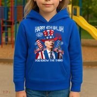 Funny Joe Biden 4th Of July Happy 4th Uh You Know The Thing  Kids Hoodie thumb 3