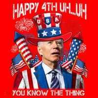 Funny Joe Biden 4th Of July Happy 4th Uh You Know The Thing  Santa Hat thumb 1