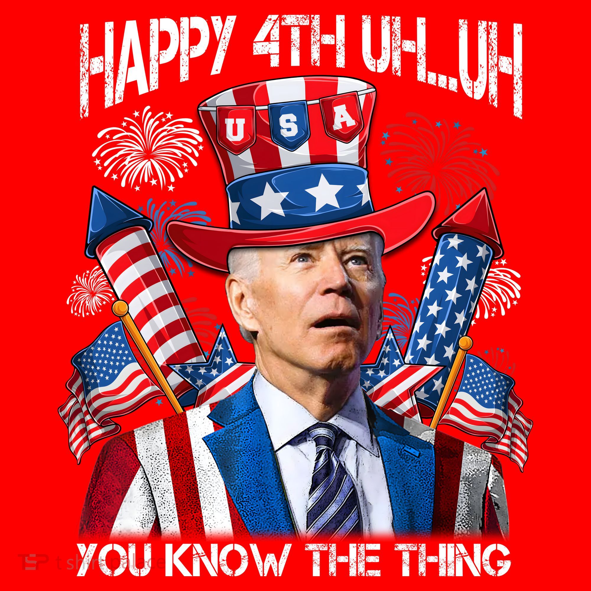 Funny Joe Biden 4th Of July Happy 4th Uh You Know The Thing  Santa Hat
