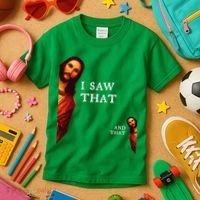 Funny Jesus Bible Best Joke Quote I Saw That And That Kids T-Shirt thumb 3