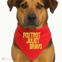 Foxtrot Juliet Bravo USA-Made Doggie Bandana thumb 1