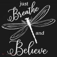 Funny Just Breathe And Believe Dragonfly Print Cool Gift Sweatshirt thumb 3