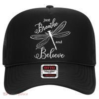Funny Just Breathe And Believe Dragonfly Print Cool Gift Hat thumb 0