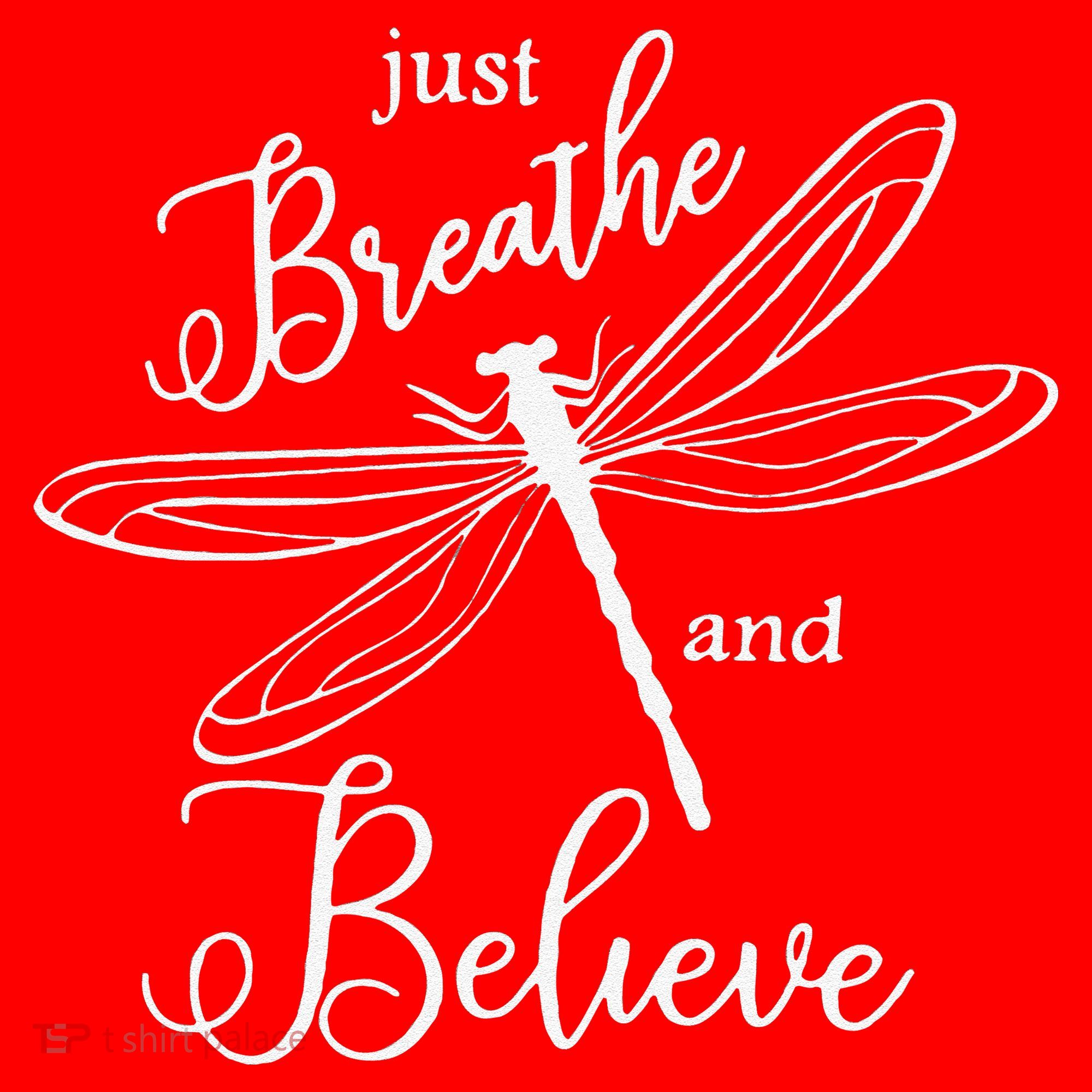 Funny Just Breathe And Believe Dragonfly Print Cool Gift Santa Hat