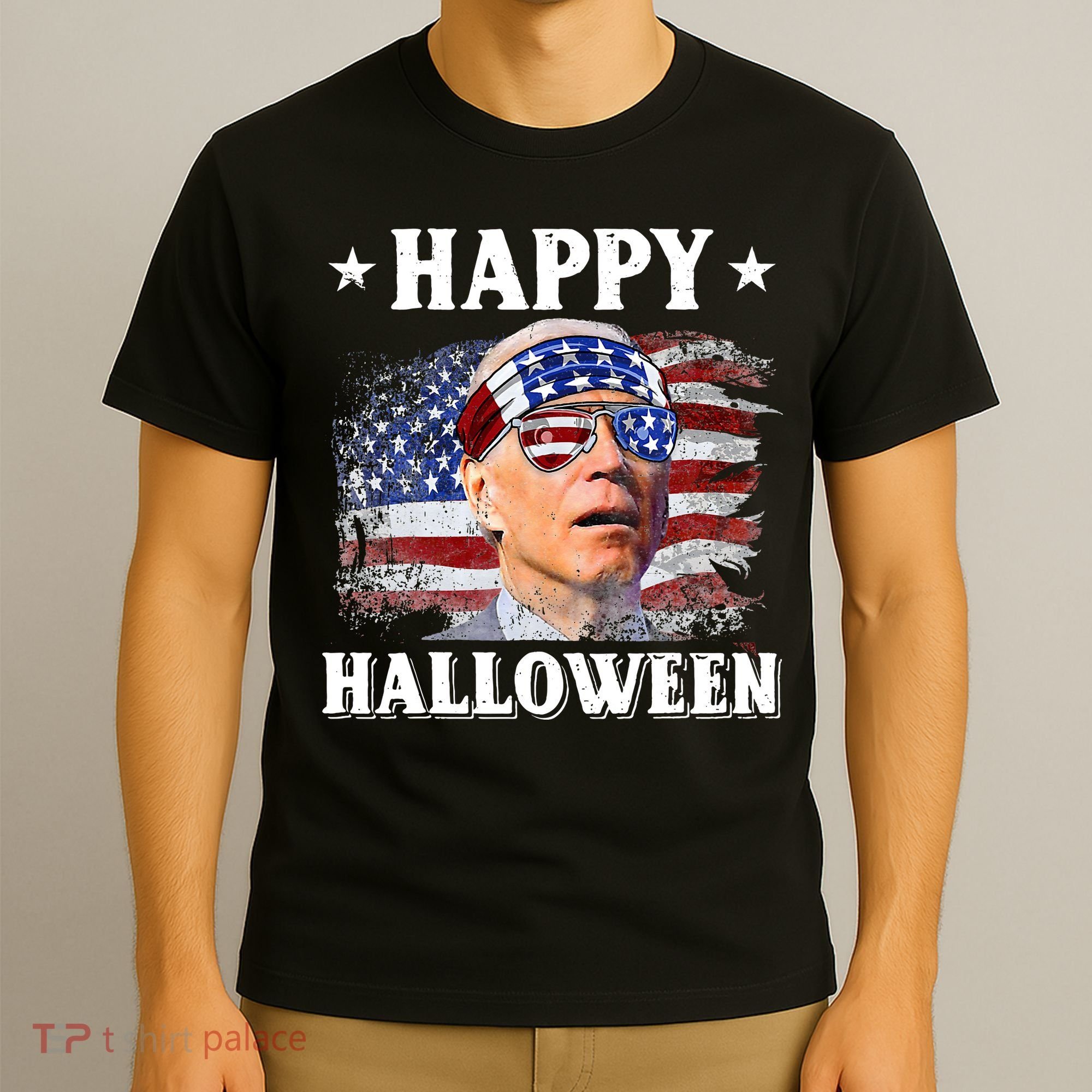 Funny Joe Biden Happy Halloween Confused 4th Of July T-Shirt