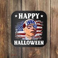 Funny Joe Biden Happy Halloween Confused 4th Of July Coaster thumb 0
