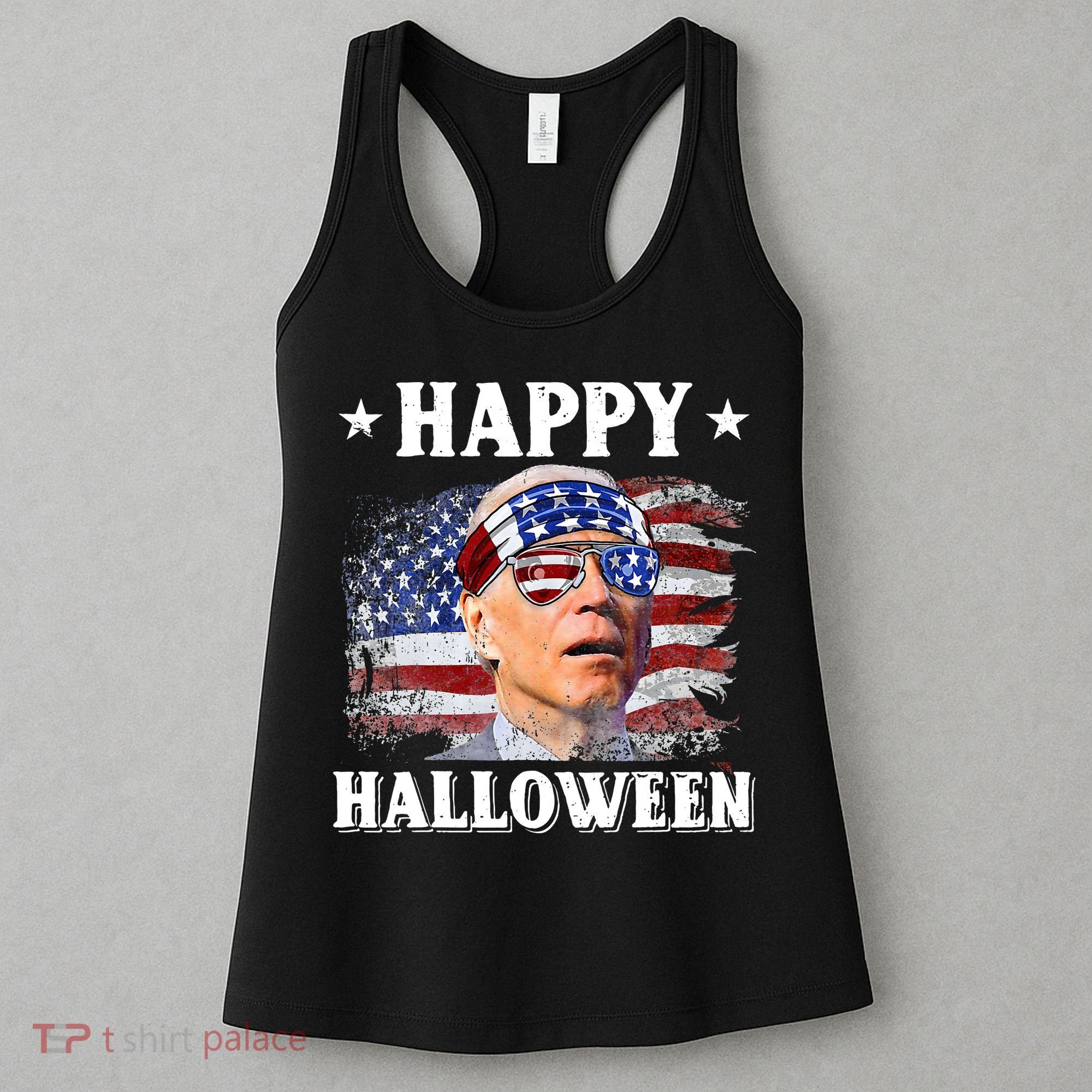 Funny Joe Biden Happy Halloween Confused 4th Of July Women's Tank Top