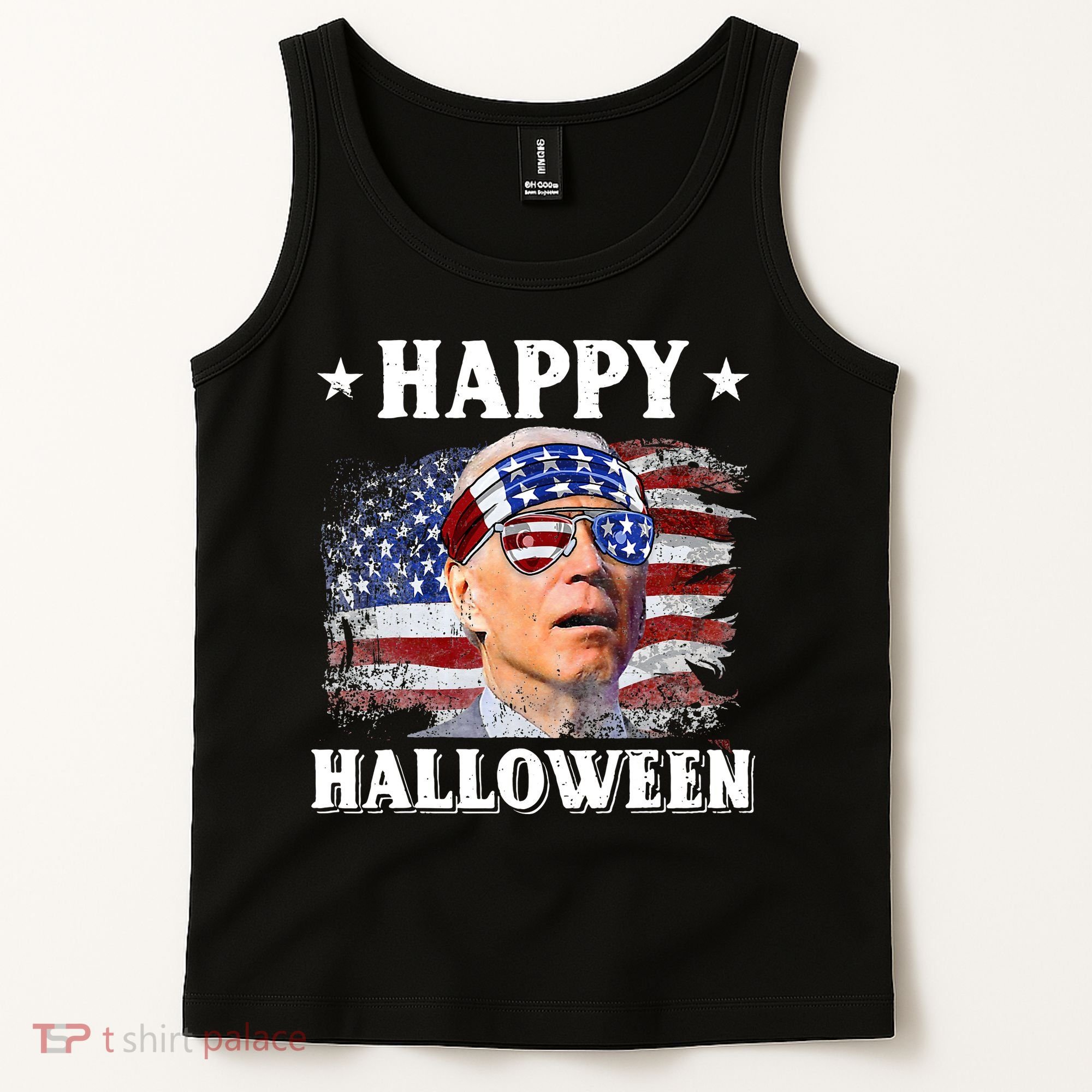 Funny Joe Biden Happy Halloween Confused 4th Of July Tank Top