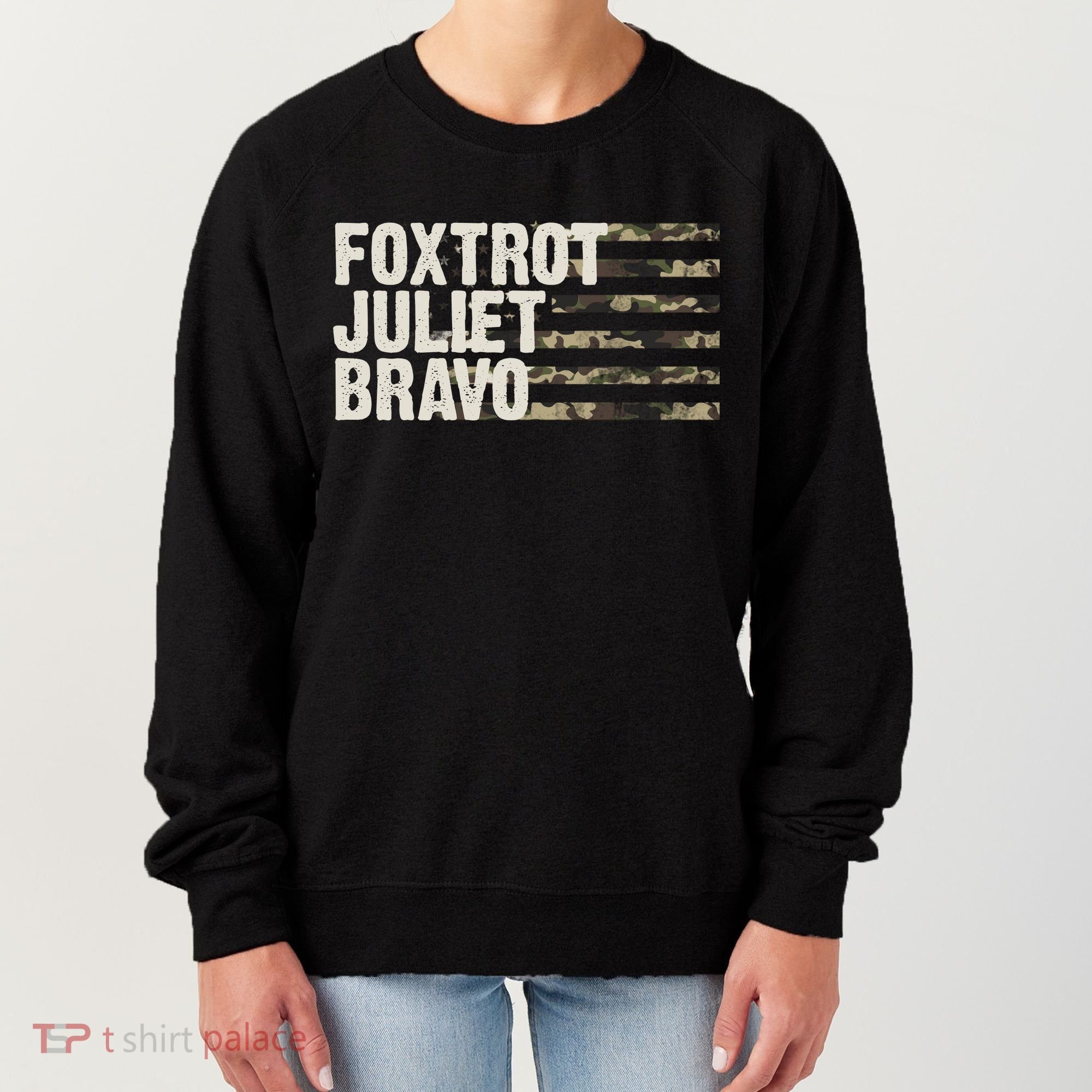 Foxtrot Juliet Bravo Camo Military Flag Women's Sweatshirt