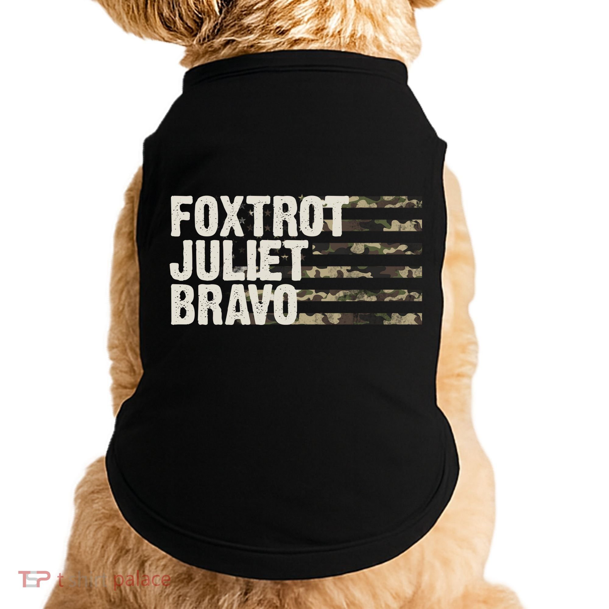 Foxtrot Juliet Bravo Camo Military Flag Doggie Tank