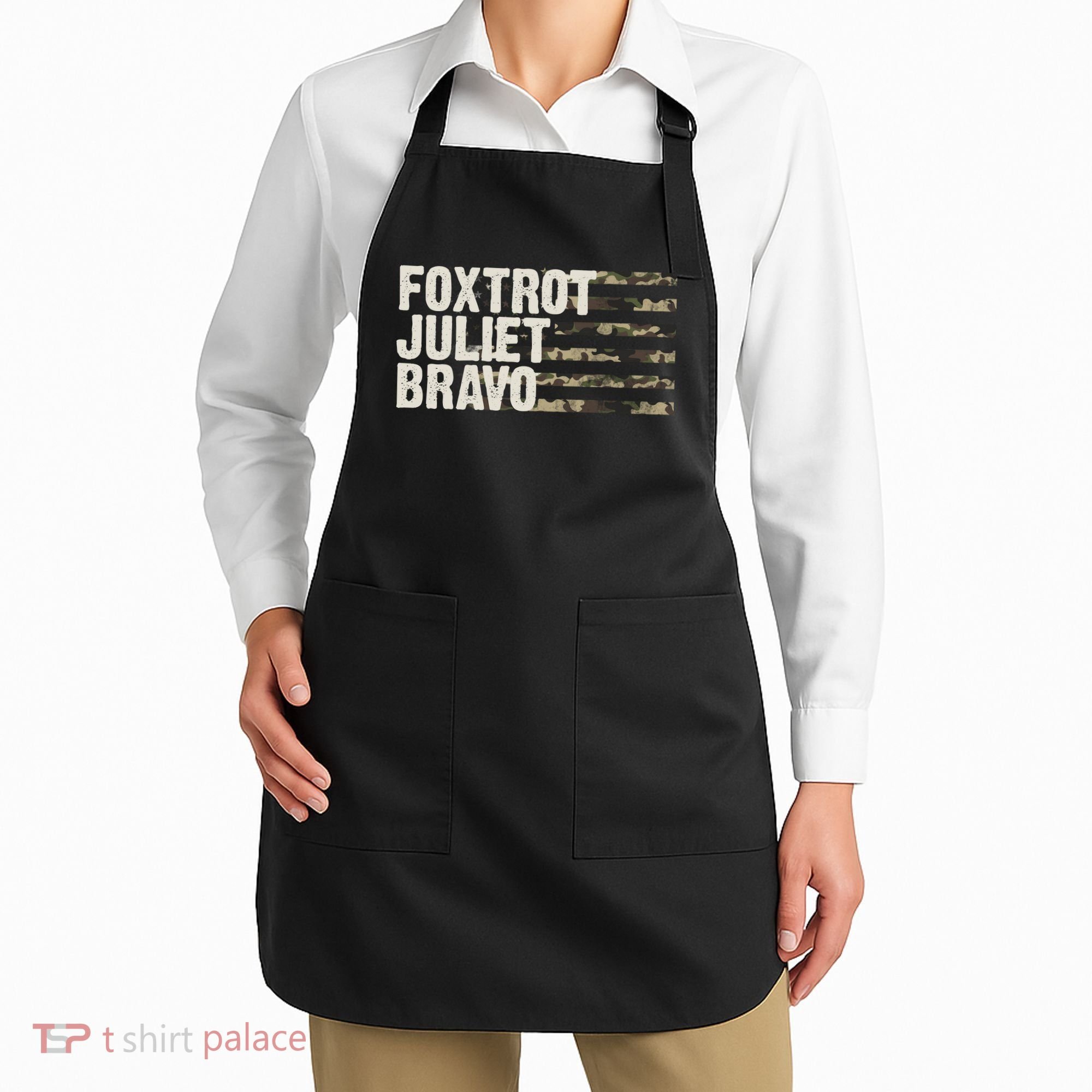 Foxtrot Juliet Bravo Camo Military Flag Apron