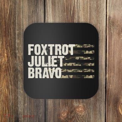 Foxtrot Juliet Bravo Camo Military Flag Coaster