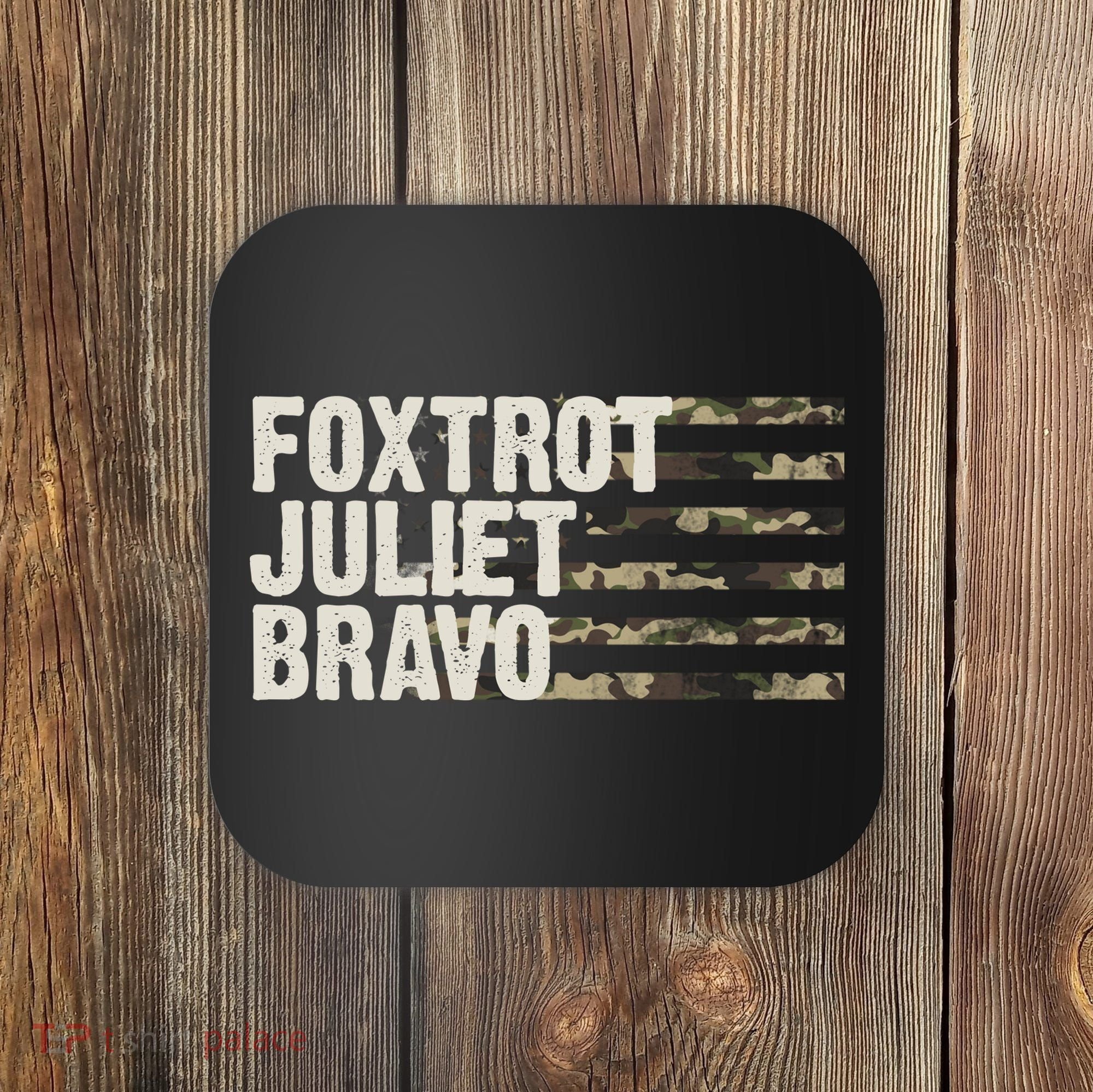 Foxtrot Juliet Bravo Camo Military Flag Coaster