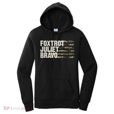 Foxtrot Juliet Bravo Camo Military Flag Women's Hoodie