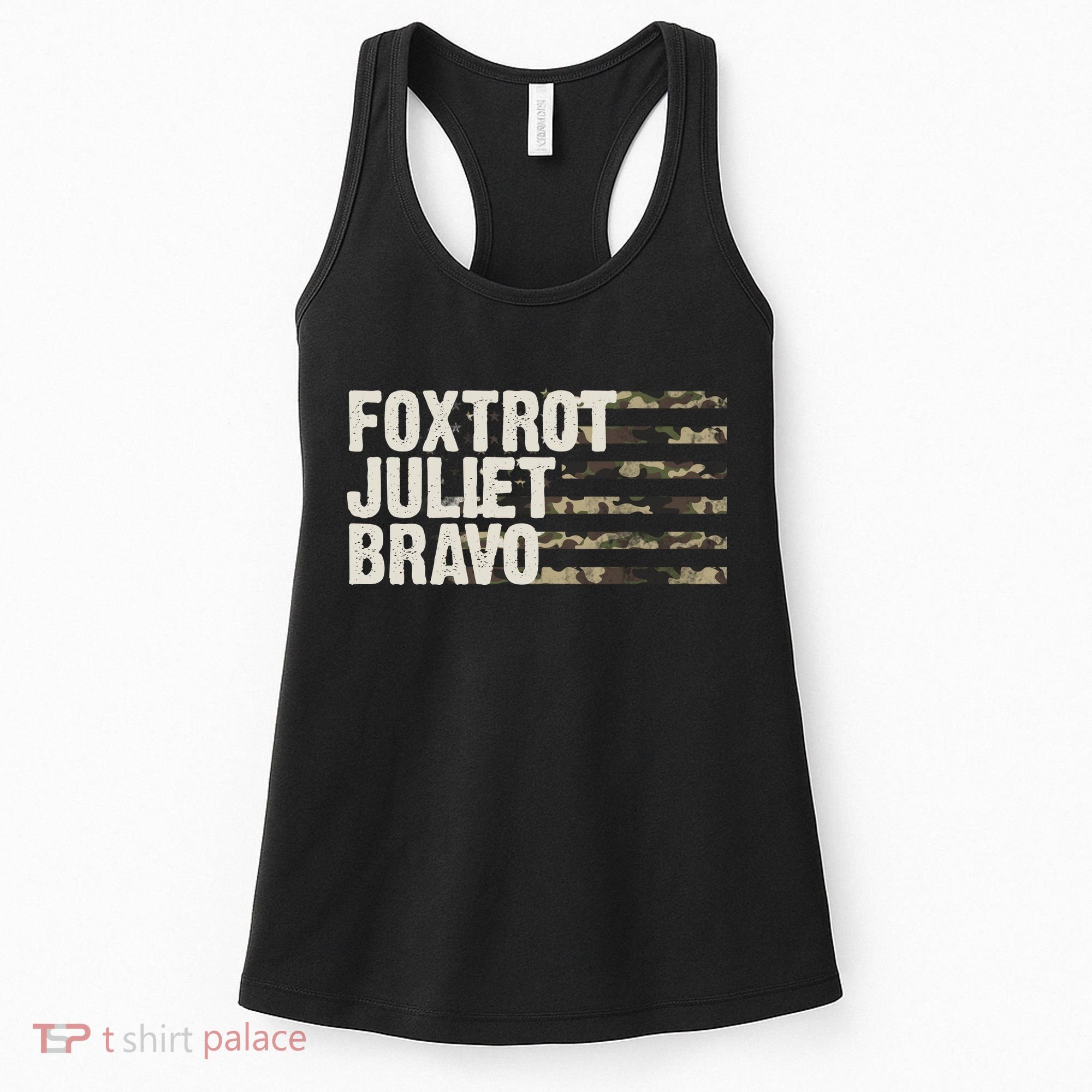 Foxtrot Juliet Bravo Camo Military Flag Women's Tank Top