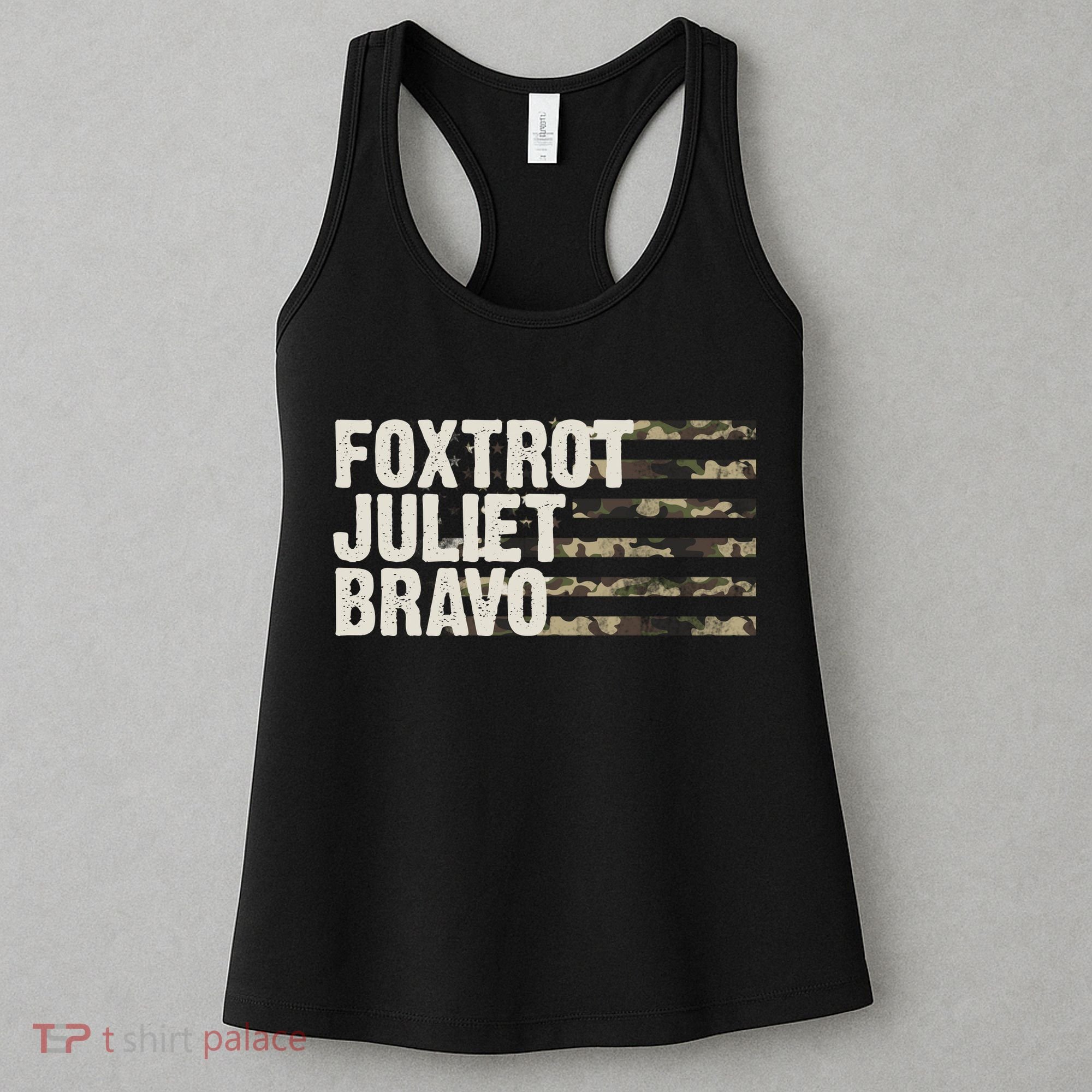 Foxtrot Juliet Bravo Camo Military Flag Women's Tank Top