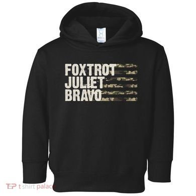 Foxtrot Juliet Bravo Camo Military Flag Toddler Hoodie