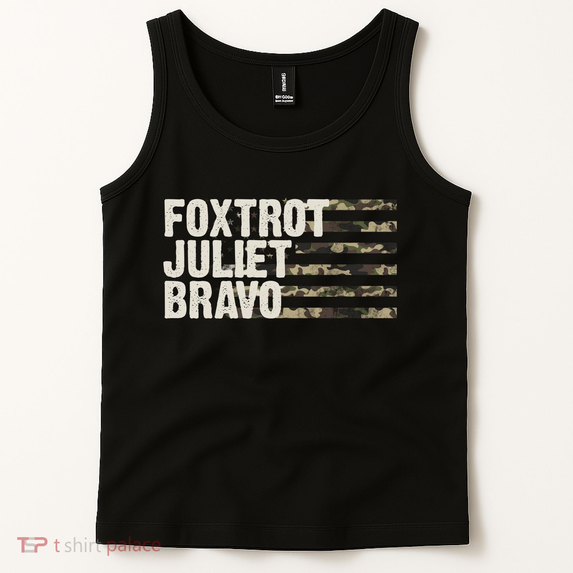 Foxtrot Juliet Bravo Camo Military Flag Tank Top