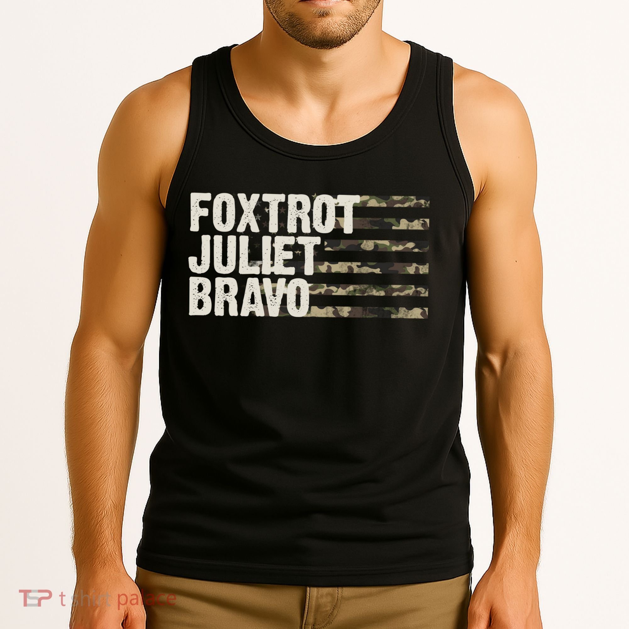 Foxtrot Juliet Bravo Camo Military Flag Tank Top