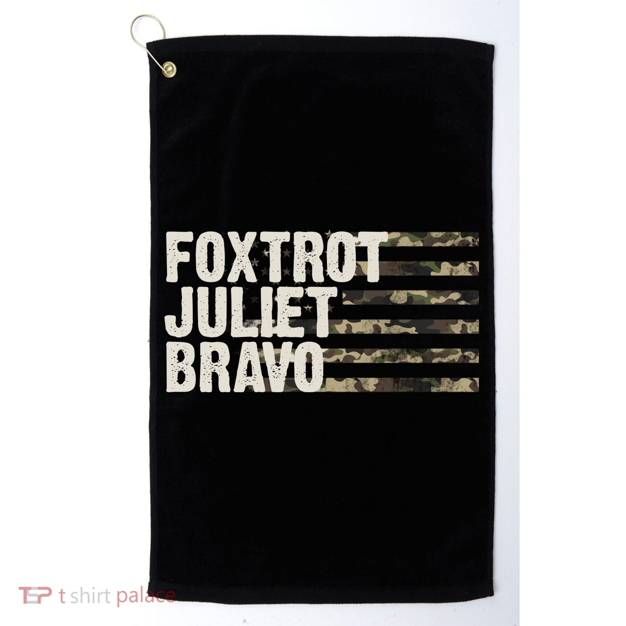 Foxtrot Juliet Bravo Camo Military Flag Golf Towel
