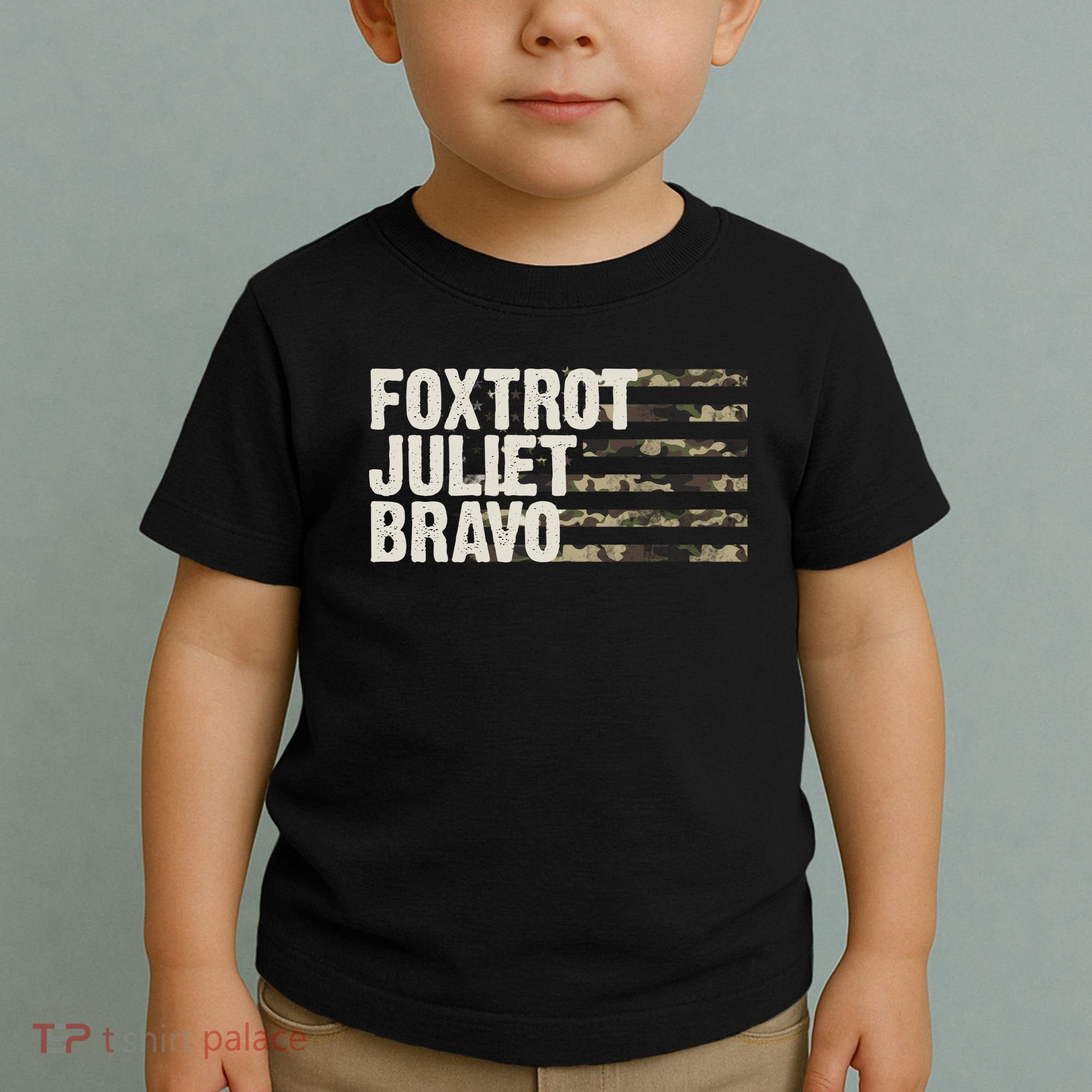Foxtrot Juliet Bravo Camo Military Flag Toddler T-Shirt