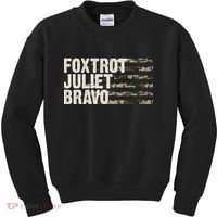 Foxtrot Juliet Bravo Camo Military Flag Kids Sweatshirt thumb 0
