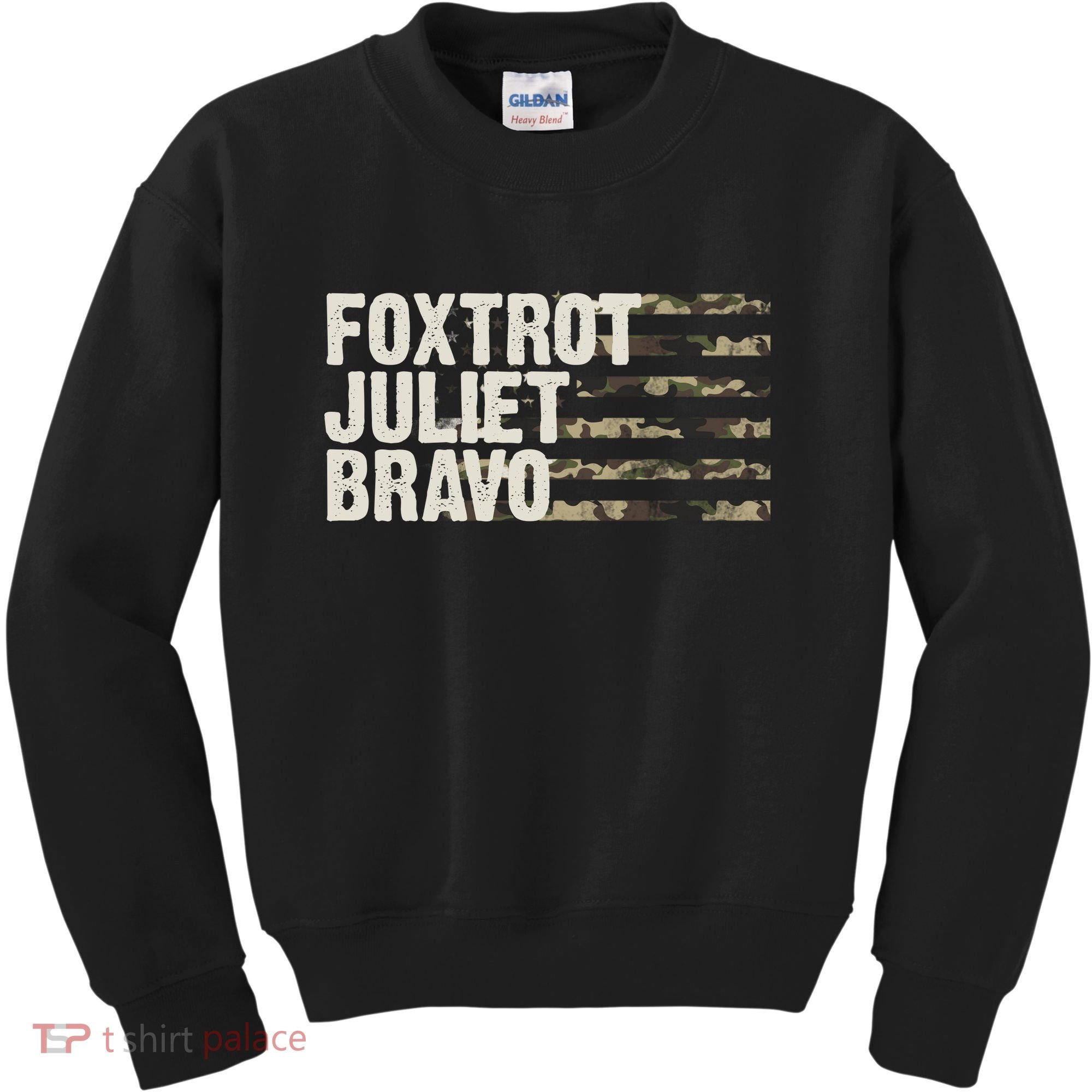Foxtrot Juliet Bravo Camo Military Flag Kids Sweatshirt