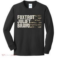 Foxtrot Juliet Bravo Camo Military Flag Kids Long Sleeve Shirt thumb 0