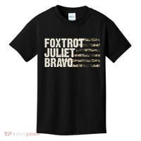 Foxtrot Juliet Bravo Camo Military Flag Kids T-Shirt thumb 0