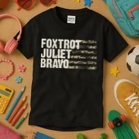 Foxtrot Juliet Bravo Camo Military Flag Kids T-Shirt thumb 3