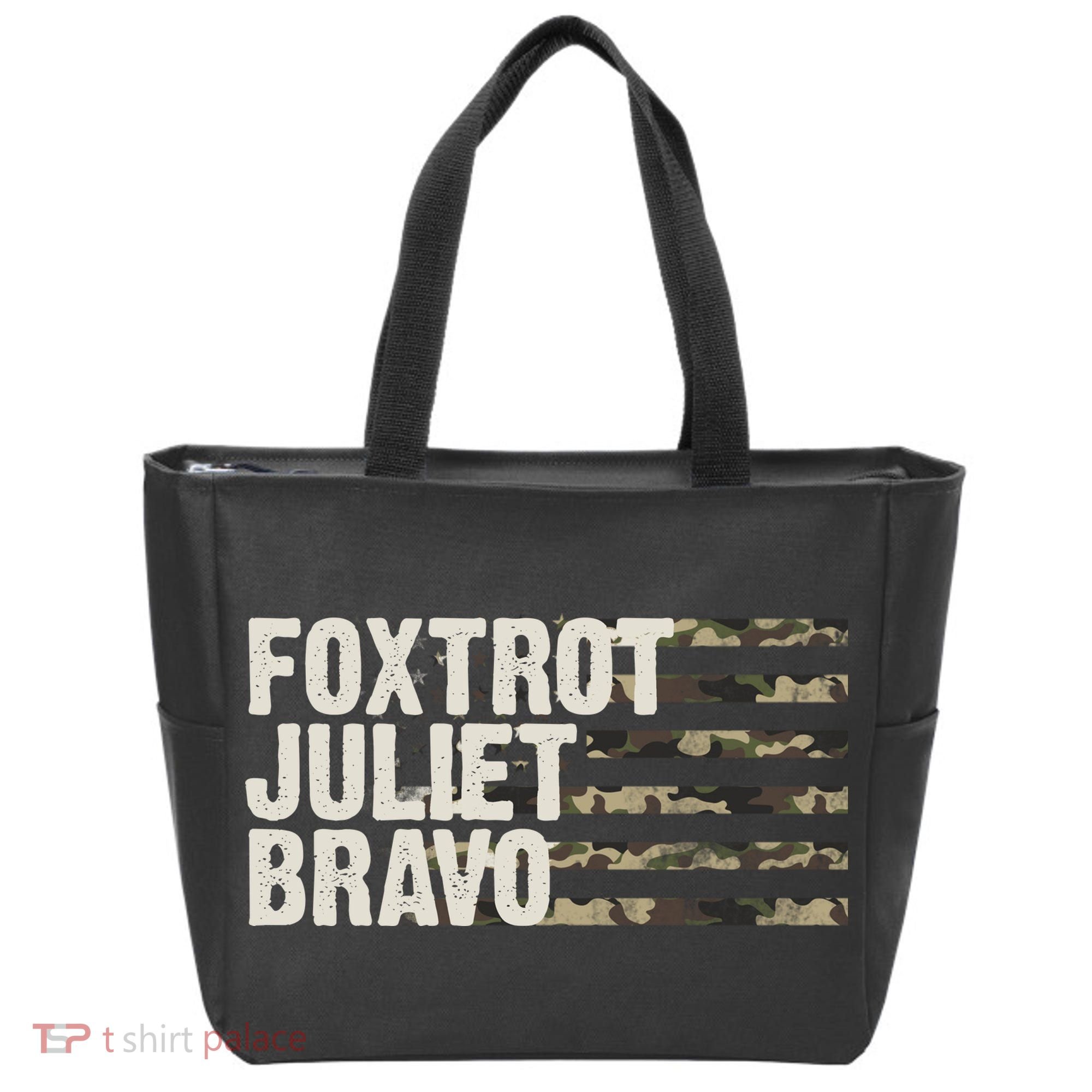 Foxtrot Juliet Bravo Camo Military Flag Tote Bag