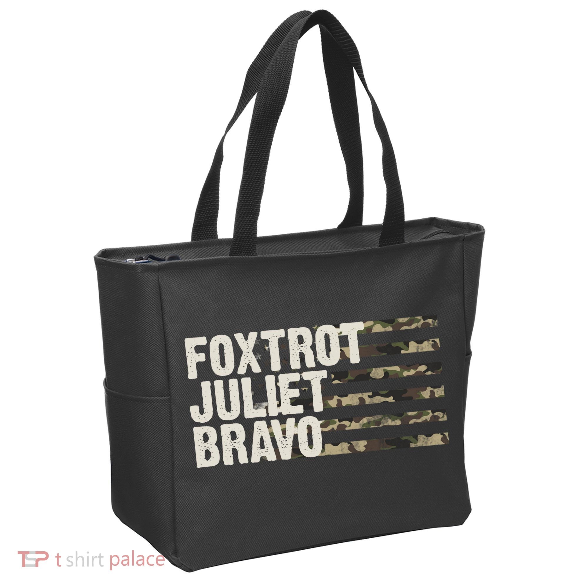 Foxtrot Juliet Bravo Camo Military Flag Tote Bag