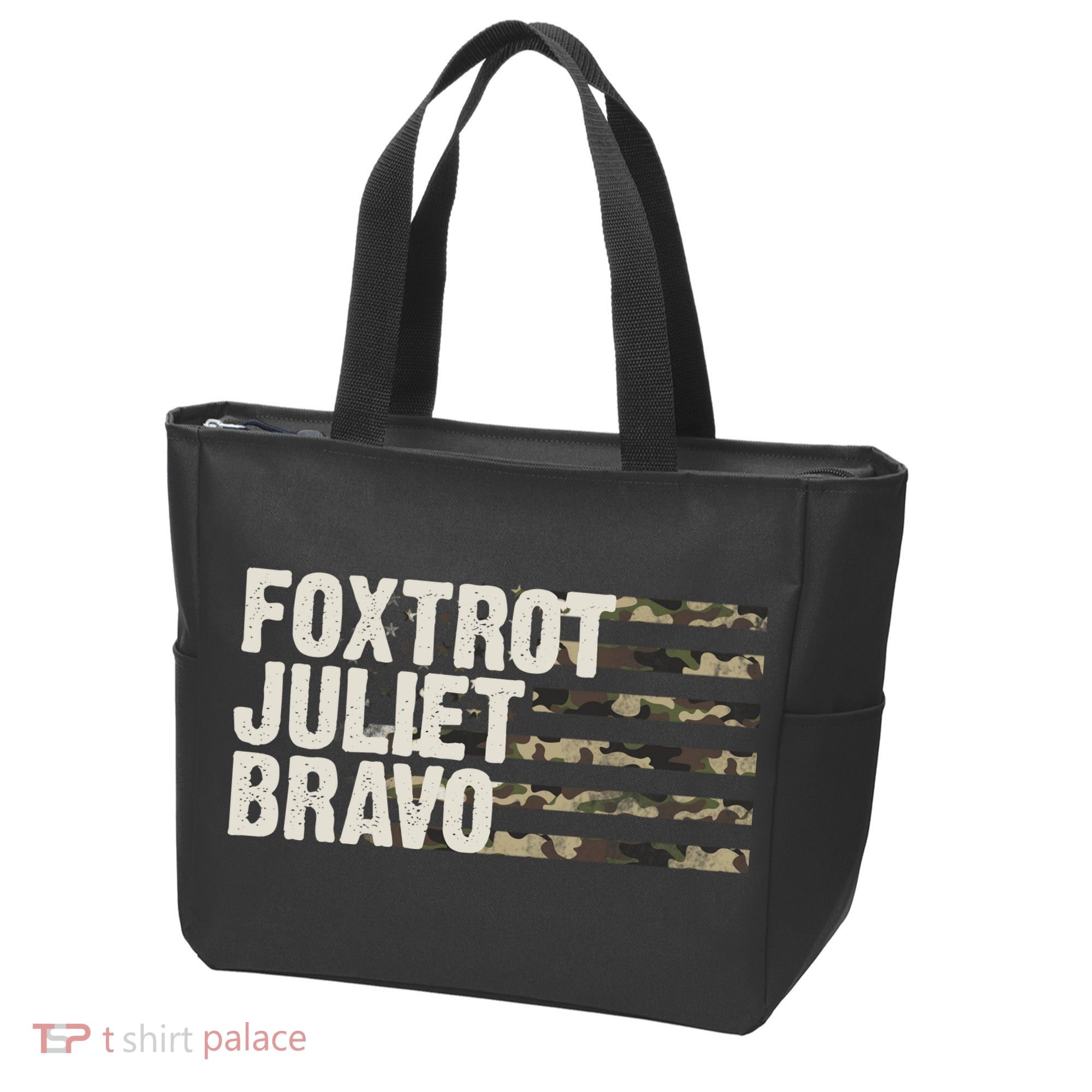 Foxtrot Juliet Bravo Camo Military Flag Tote Bag