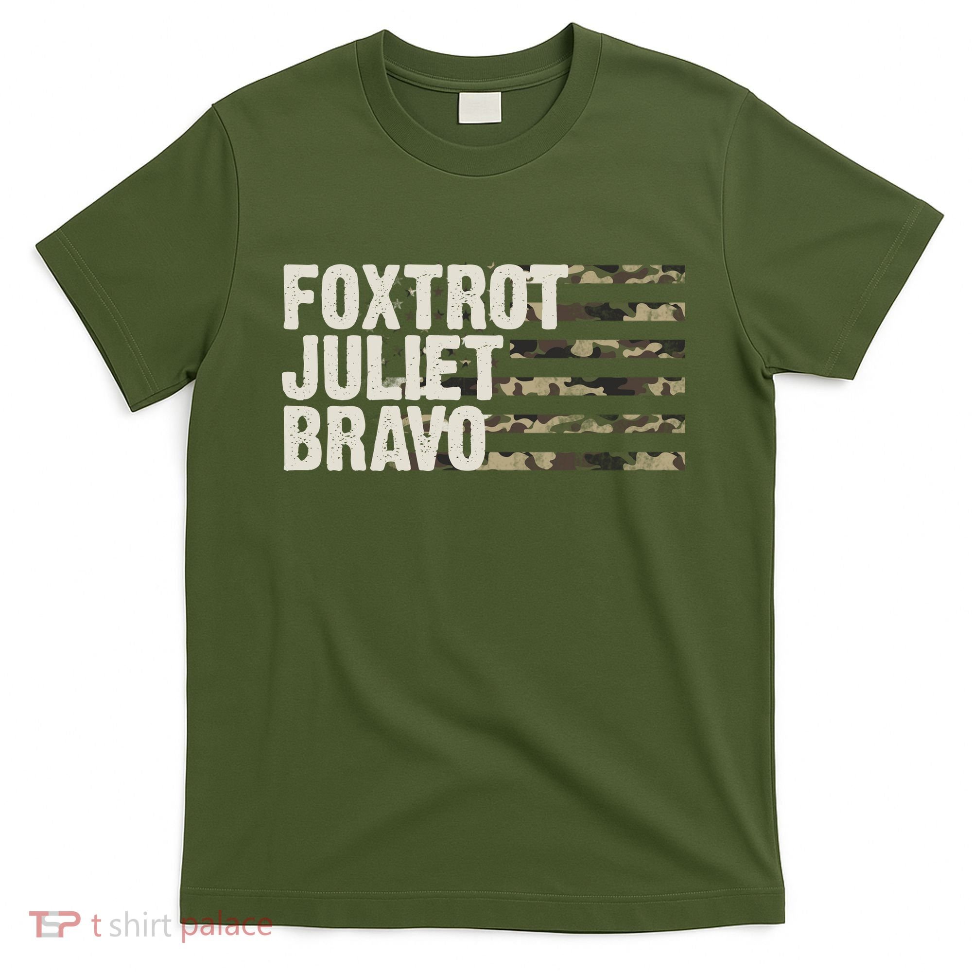 Foxtrot Juliet Bravo Camo Military Flag T-Shirt