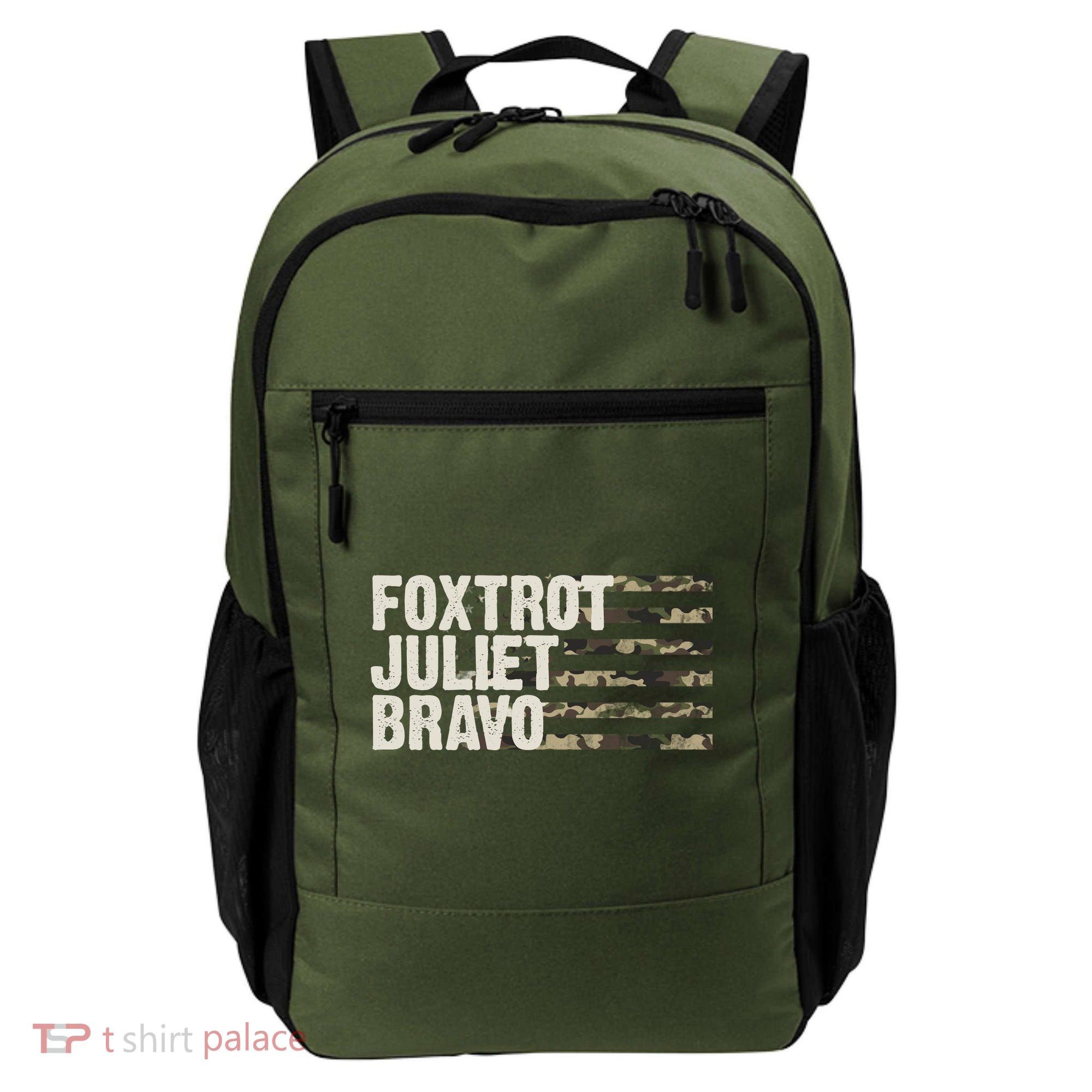 Foxtrot Juliet Bravo Camo Military Flag Backpack